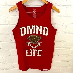 DIAMOND SUPPLY CO "DMND LIFE" RED MEN TANK TOP